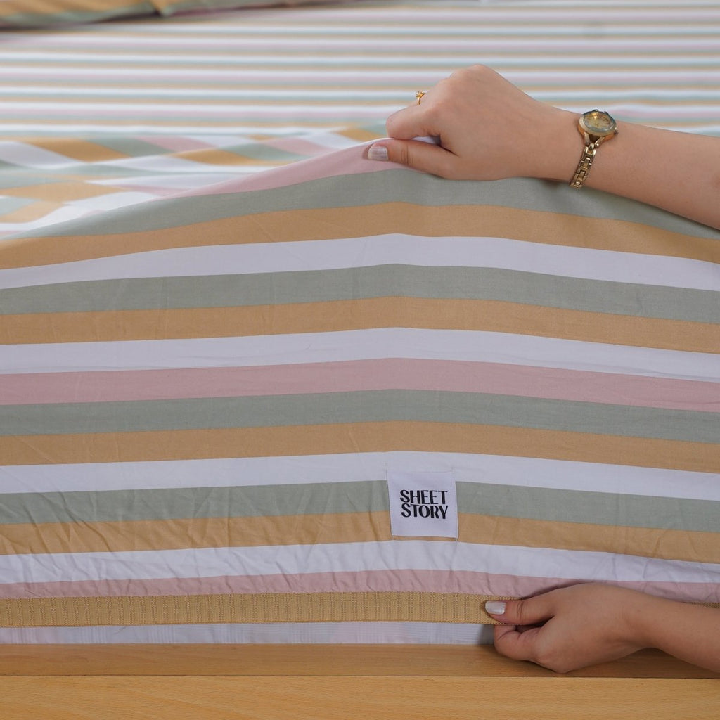 Ella Cotton Serene Striped Full Bedding Set