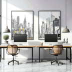 Extra Large Posters For Walls | Set of 2 Urban Skyscrapers Wall art Prints