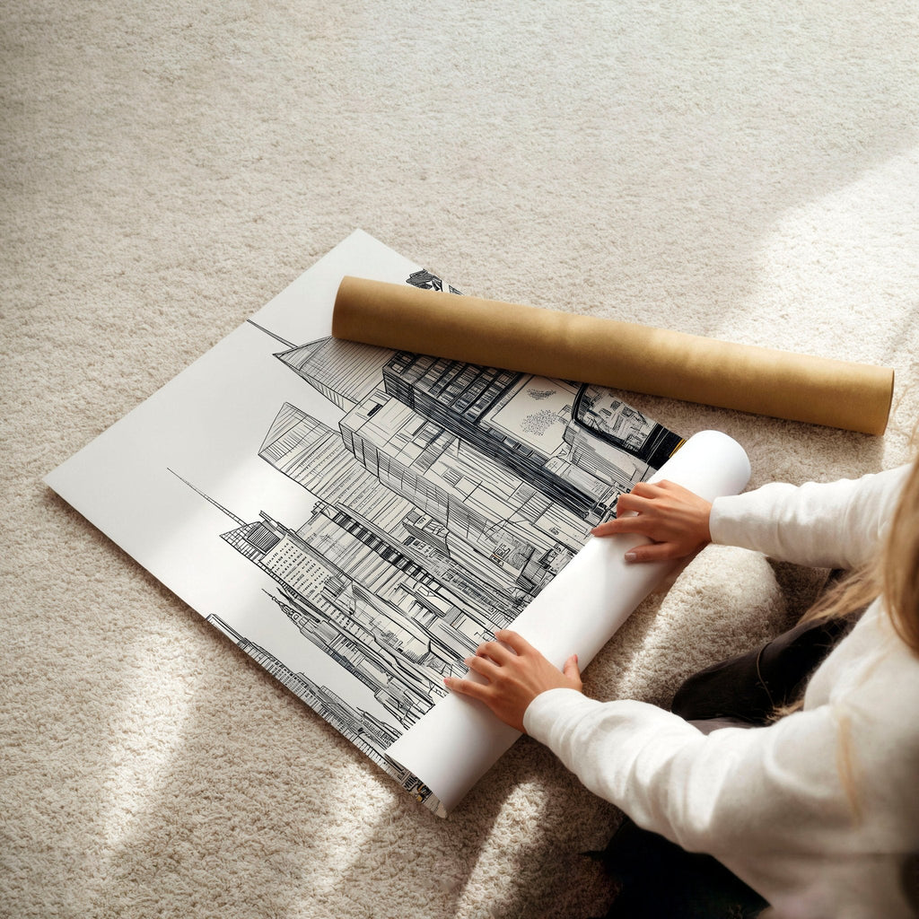 Extra Large Posters For Walls | Set of 2 Urban Skyscrapers Wall art Prints