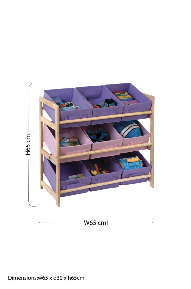 Pixel Pink and Purple 3 Tier Unit | Kids Storage