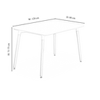 Lucia Halo Dining Set, a Table and Chairs Set of 4, White/Grey