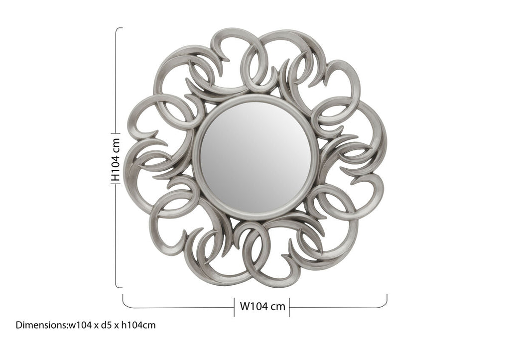 Entwined Silver Swirl Wall Mirror | Adelere