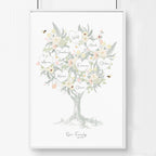 Family tree artwork Personalised wall art print