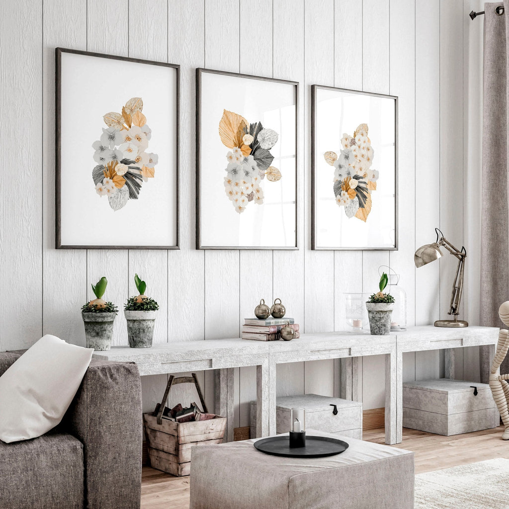 Botanical illustration wall decor | set of 3 wall art prints