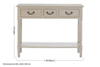 Grey Natural Wooden Two-Tier Display Top Console Table with 2 Drawers and Carved Legs, Heritage