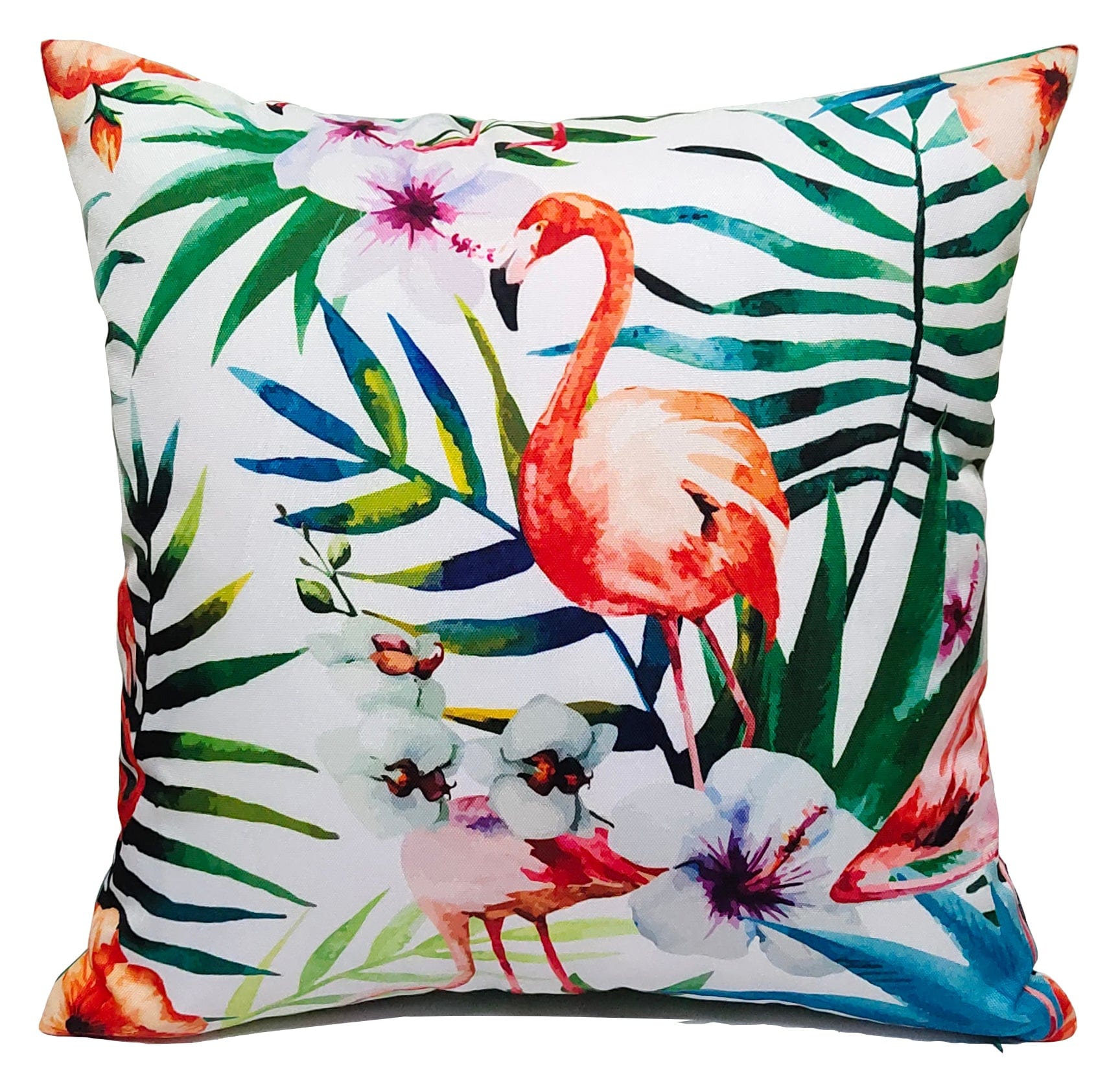 OLIVIA ROCCO Flamingo Waterproof Cushion Covers 43x43 cm Reversible Breathable Decorative Indoor Outdoor for Patio Garden Sofa Bed Chair - Nest UK