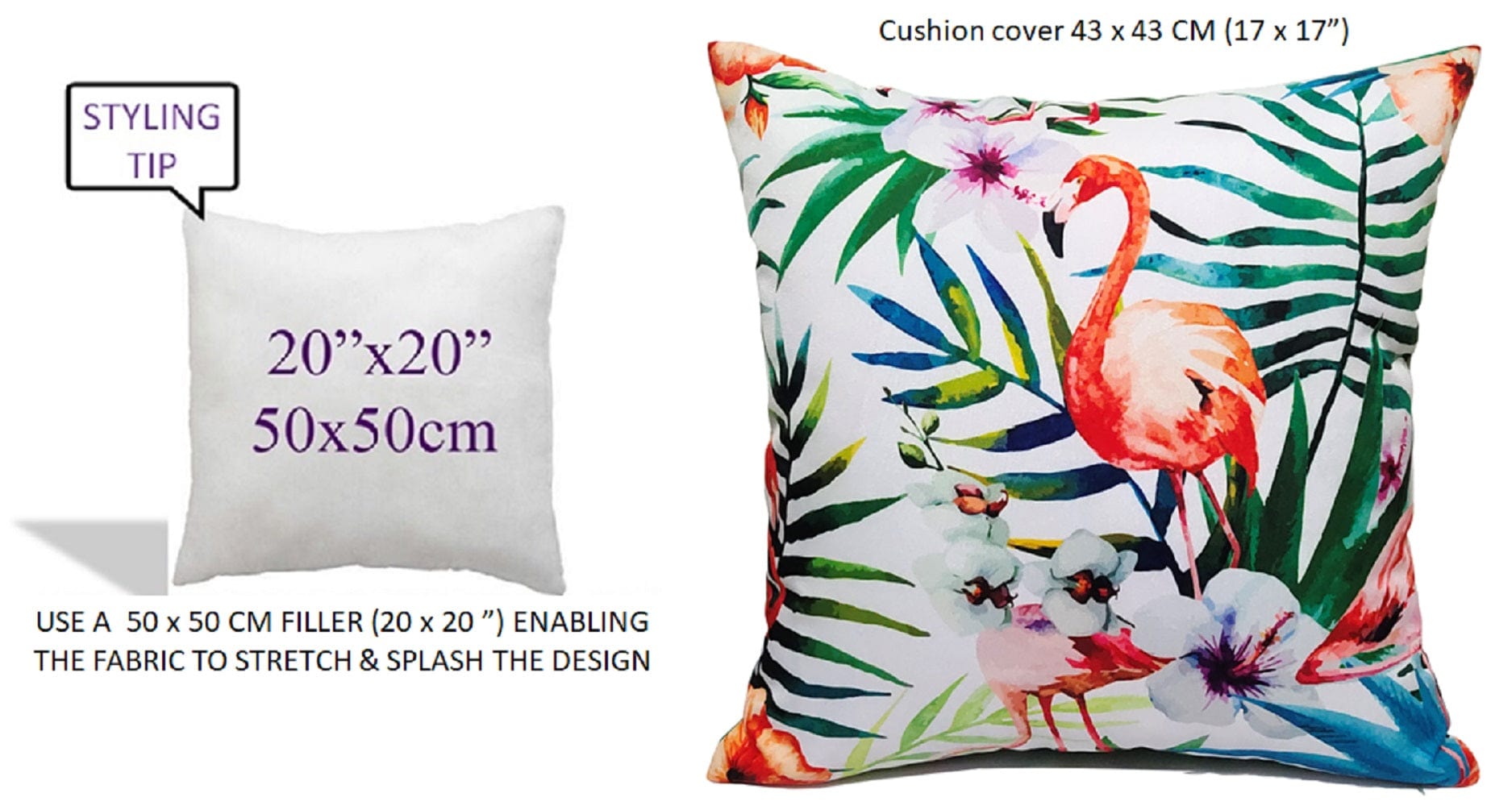 OLIVIA ROCCO Flamingo Waterproof Cushion Covers 43x43 cm Reversible Breathable Decorative Indoor Outdoor for Patio Garden Sofa Bed Chair - Nest UK
