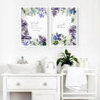 Wall art for bathrooms | set of 2 Floral wall art prints