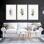 Living Room Wall Pictures – Set of 3 Floral Prints