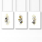Living Room Wall Pictures – Set of 3 Floral Prints
