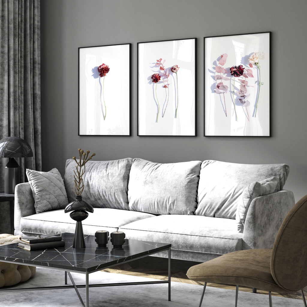 Flower paint | set of 3 wall art prints
