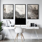 Framed landscape print for home office decor | set of 3 wall art
