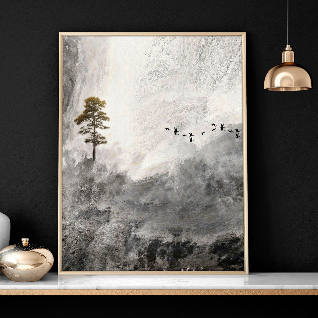 Framed landscape print for home office decor | set of 3 wall art