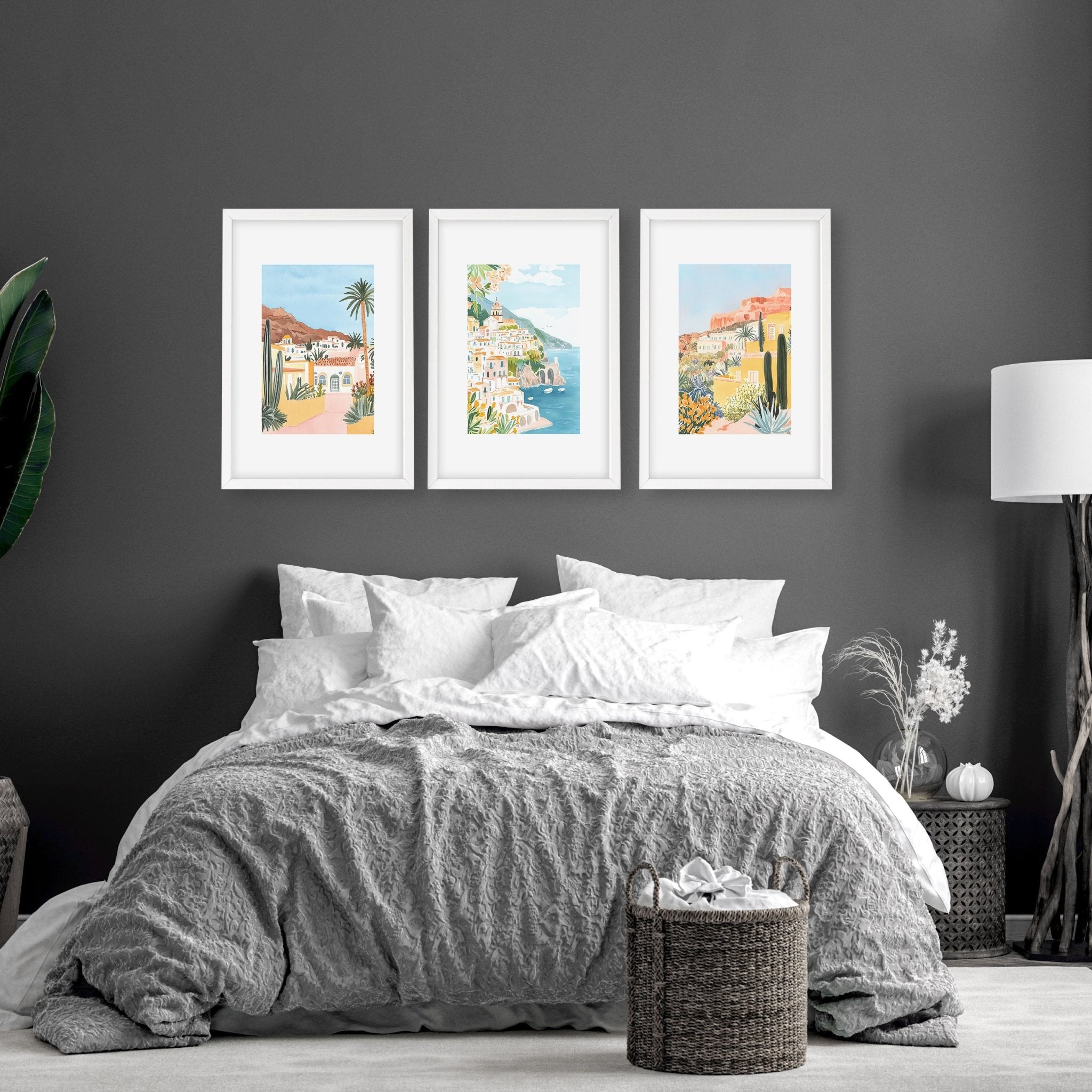 Framed Posters | Set of 3 Beach Decor Wall art Prints