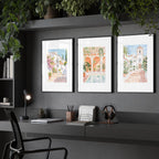 Framed Printed Artwork | Set of 3 Beach Decor Wall art Prints