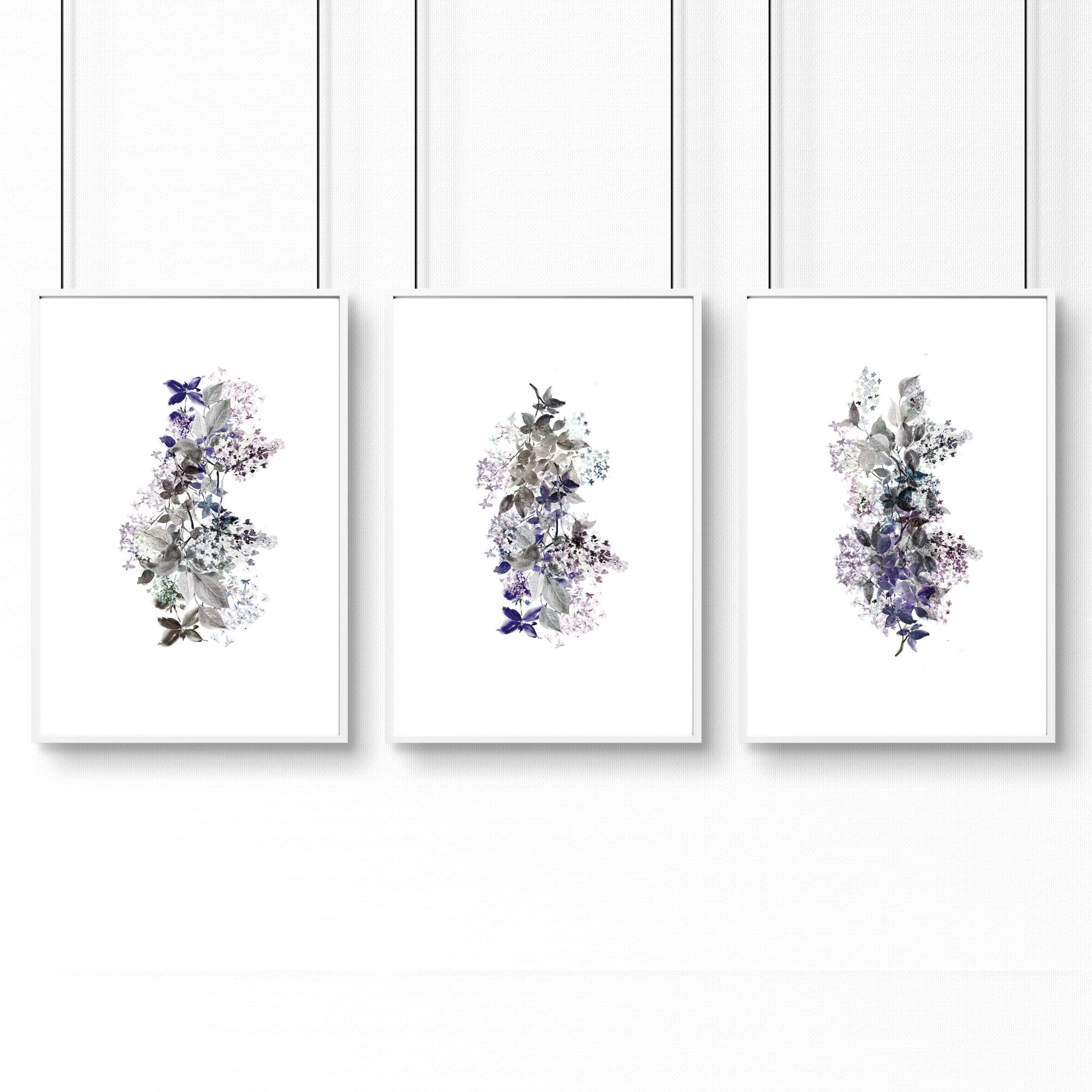 Framed prints bathroom | set of 3 Shabby Chic wall prints