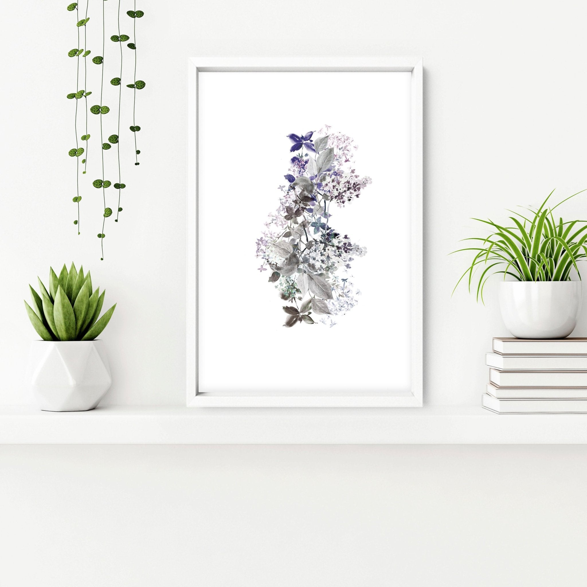 Framed prints bathroom | set of 3 Shabby Chic wall prints