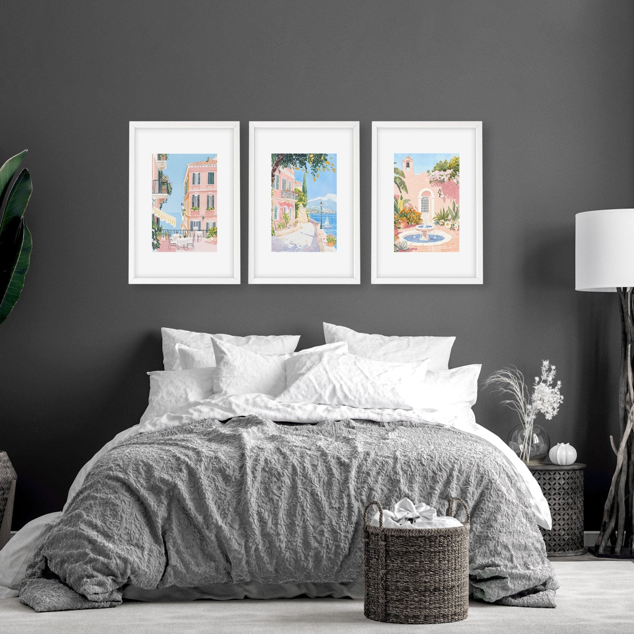 Framed Wall Art Large | Set of 3 Beach Decor Wall art Prints