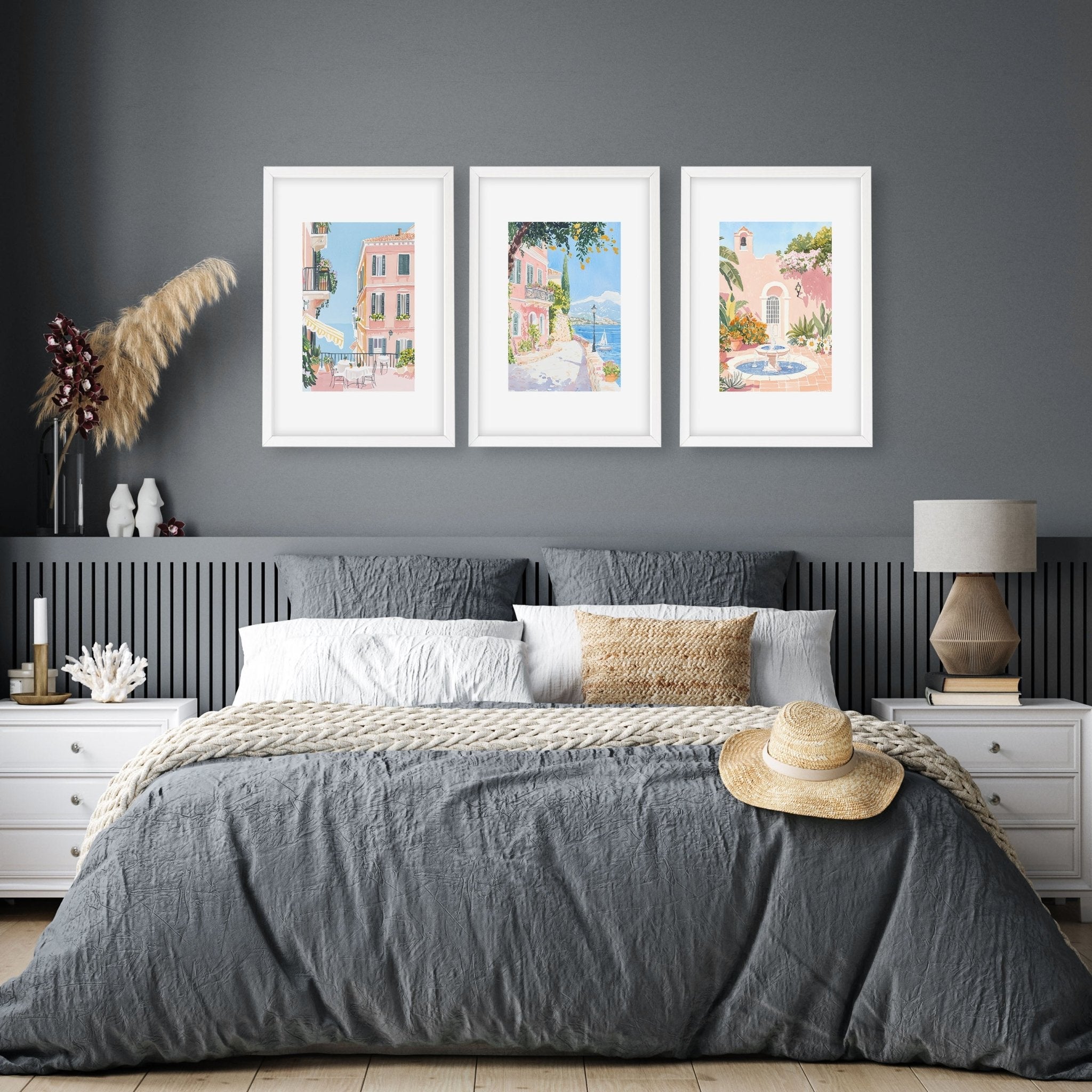 Framed Wall Art Large | Set of 3 Beach Decor Wall art Prints