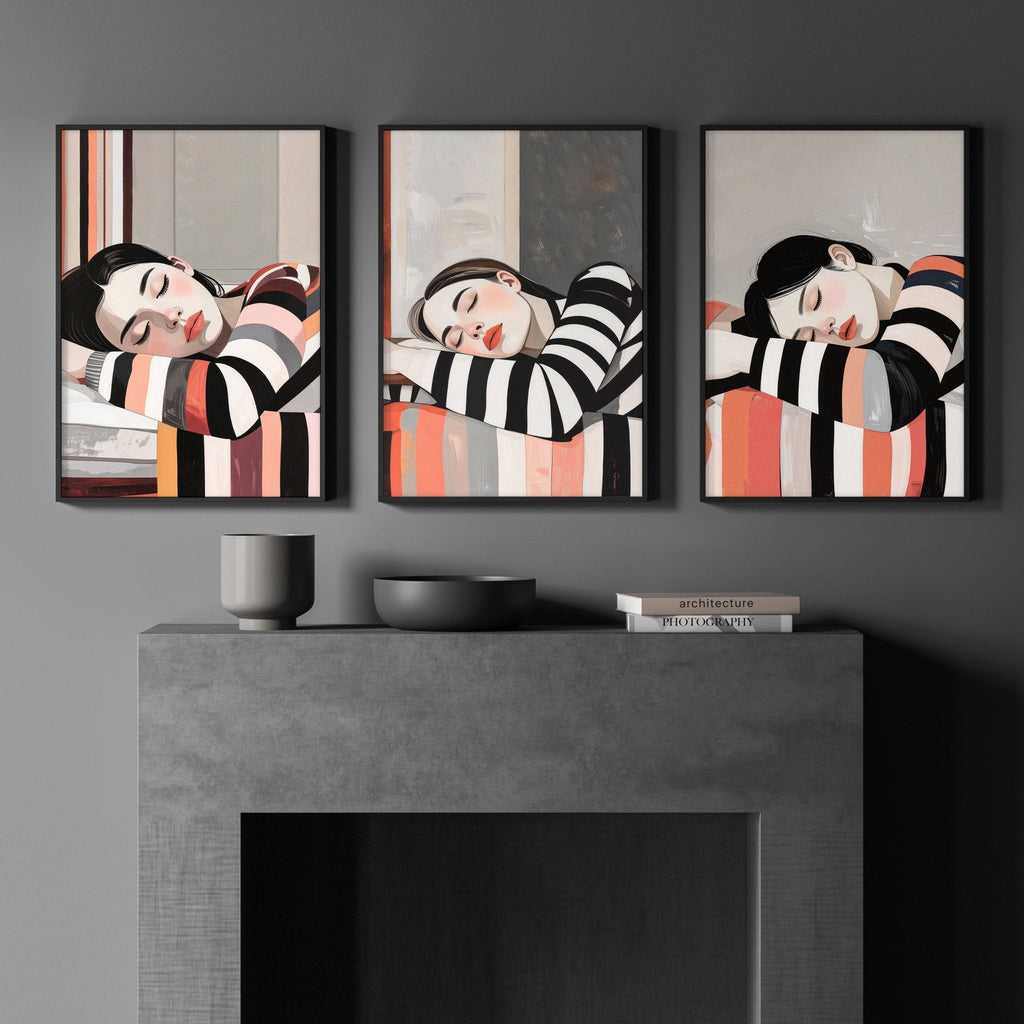 Frames Poster | Set of 3 Boho Women Wall art Prints