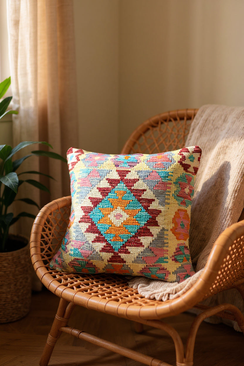 Afghan Kilim Cushion Cover - 45 x 45 cm