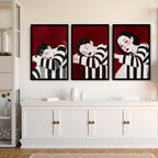 Gallery Walls Living Room | Set of 3 Boho Women Wall art Prints