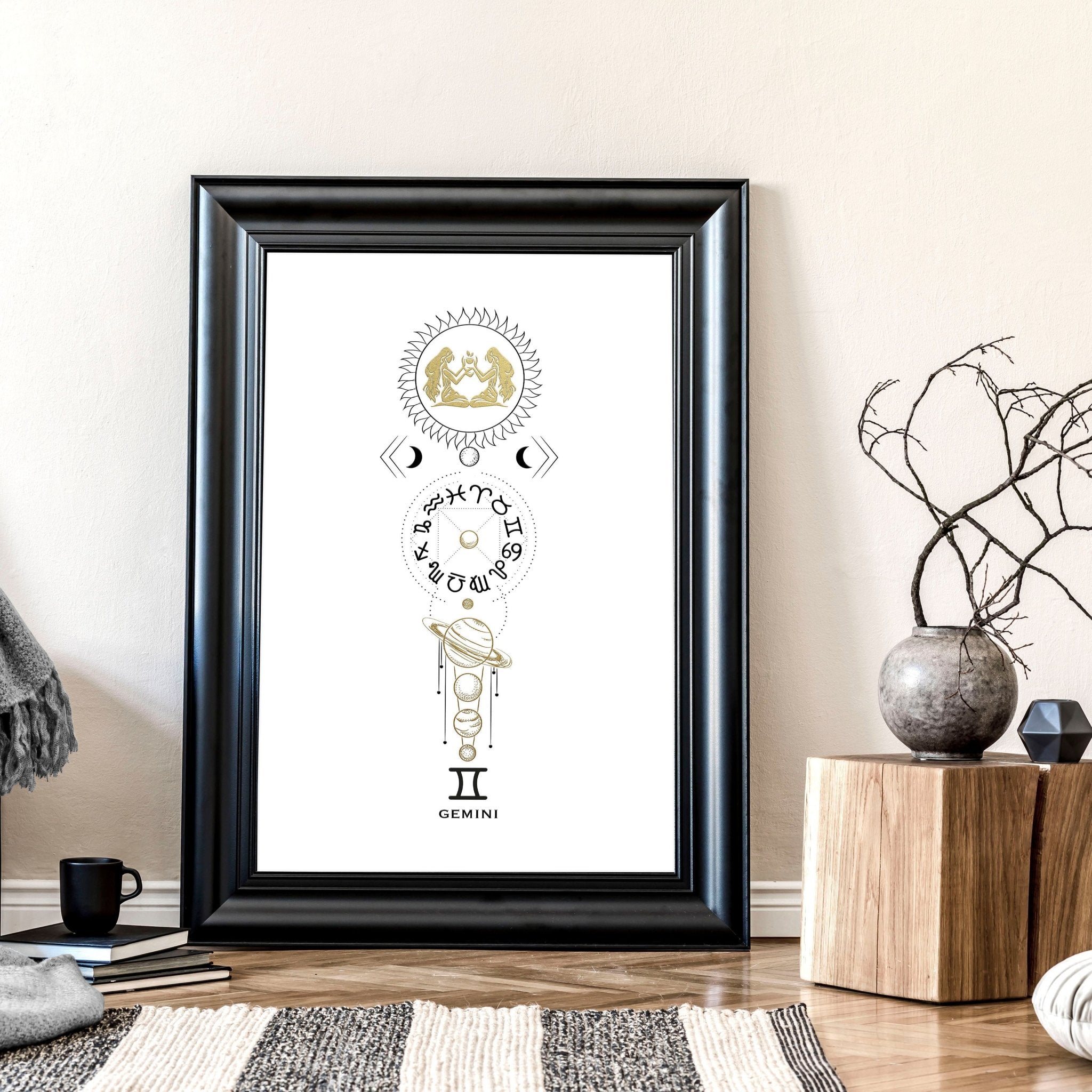 Gemini zodiac sign wall art print