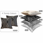 OLIVIA ROCCO Geo Sparkle Cushion Covers 2 Pack Geometric Decorative Pillow Cases Black With Metallic Foil Accent for Sofa Bed Chair Lounge - Nest UK