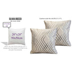 OLIVIA ROCCO Geo Sparkle Cushion Covers 2 Pack Natural For Sofa Bed Chair Lounge Geometric Design Metallic Foil Print Decorative Home Accents - Nest UK