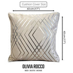 OLIVIA ROCCO Geo Sparkle Cushion Covers 2 Pack Natural For Sofa Bed Chair Lounge Geometric Design Metallic Foil Print Decorative Home Accents - Nest UK