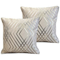 OLIVIA ROCCO Geo Sparkle Cushion Covers 2 Pack Natural For Sofa Bed Chair Lounge Geometric Design Metallic Foil Print Decorative Home Accents - Nest UK