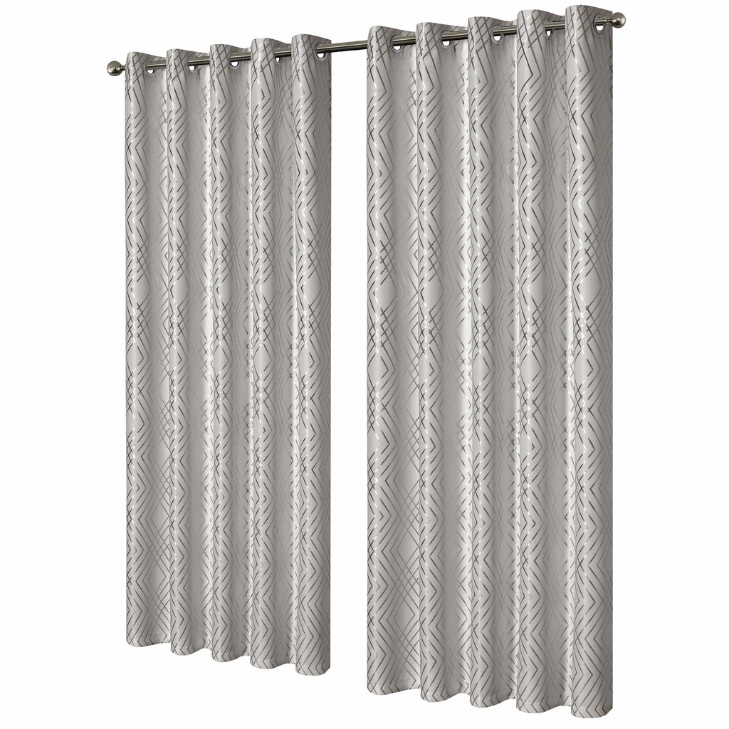 OLIVIA ROCCO Geometric Sparkle Blackout Curtains Soft Thermal Insulated Eyelet Ring Top For Living Room And Bedroom Drapes