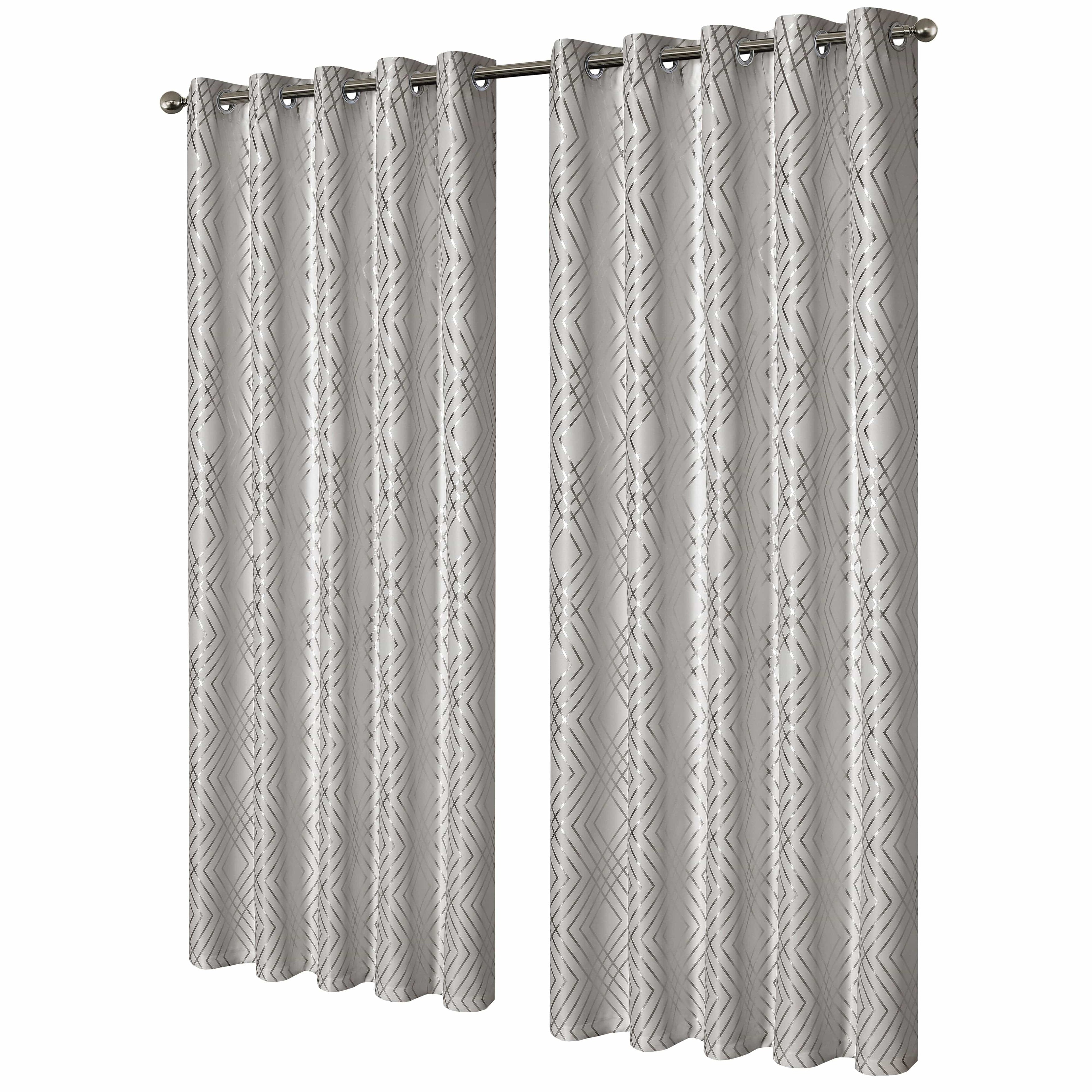 OLIVIA ROCCO Geometric Sparkle Blackout Curtains Soft Thermal Insulated Eyelet Ring Top For Living Room And Bedroom Drapes