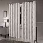 OLIVIA ROCCO Geometric Sparkle Blackout Curtains Soft Thermal Insulated Eyelet Ring Top For Living Room And Bedroom Drapes