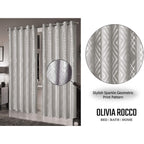 OLIVIA ROCCO Geometric Sparkle Blackout Curtains Soft Thermal Insulated Eyelet Ring Top For Living Room And Bedroom Drapes