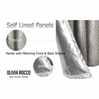OLIVIA ROCCO Geometric Sparkle Blackout Curtains Soft Thermal Insulated Eyelet Ring Top For Living Room And Bedroom Drapes