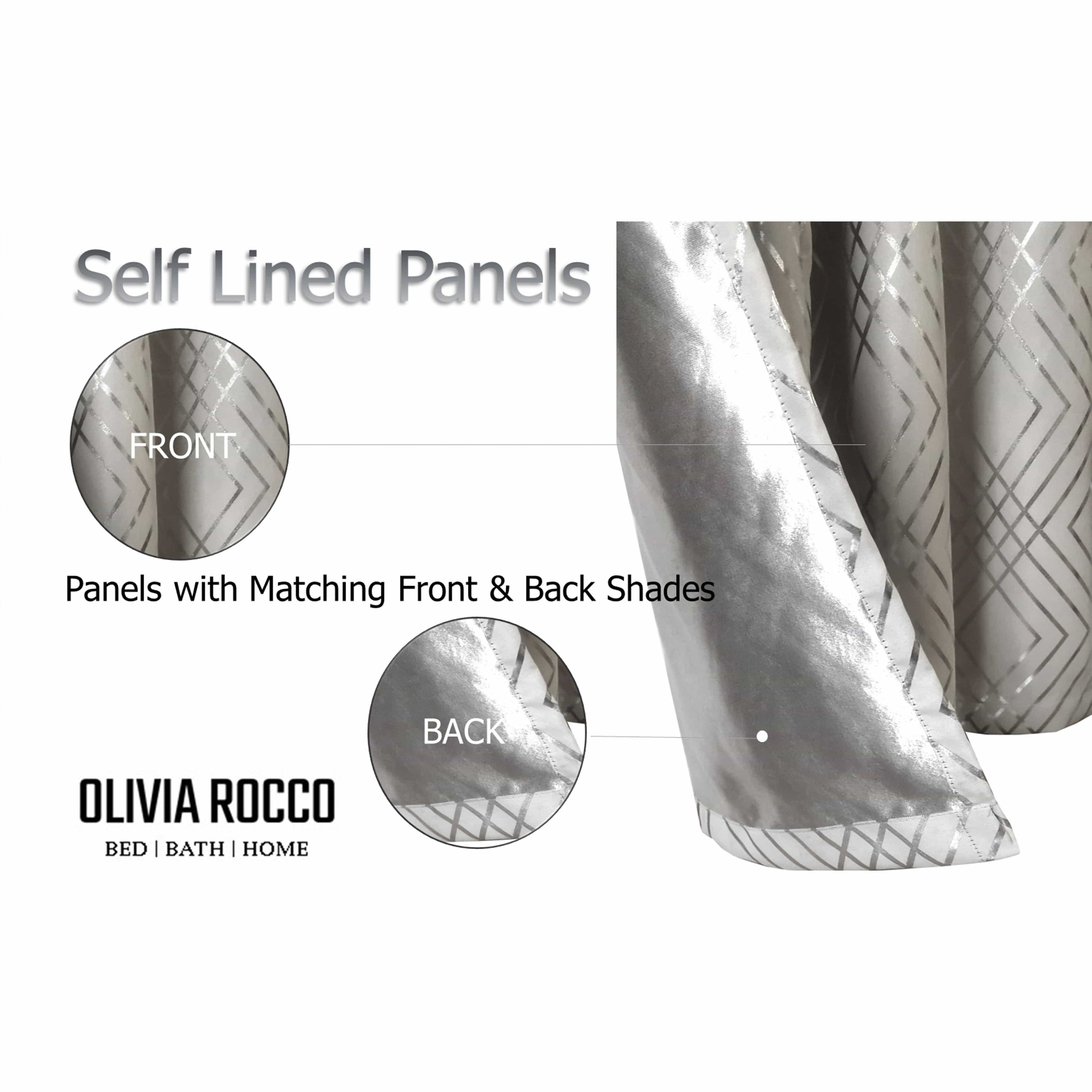 OLIVIA ROCCO Geometric Sparkle Blackout Curtains Soft Thermal Insulated Eyelet Ring Top For Living Room And Bedroom Drapes