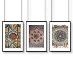 Geometric patterns in Islamic art | set of 3 prints for bedroom walls