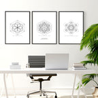 Geometric Wall Art | Set of 3 Sacred Geometry Wall art Prints