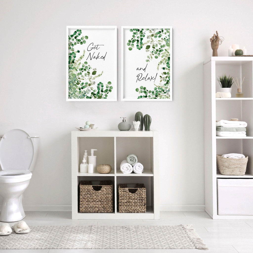 Framed picture for bathroom | Set of 2 wall art prints