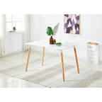 Halo Dining Table and Ghost Chair Set for 4 - Eiffel Plastic Chairs and a Rectangle Dining Table