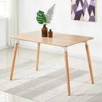 Halo Dining Table and Ghost Chair Set for 4 - Eiffel Plastic Chairs and a Rectangle Dining Table