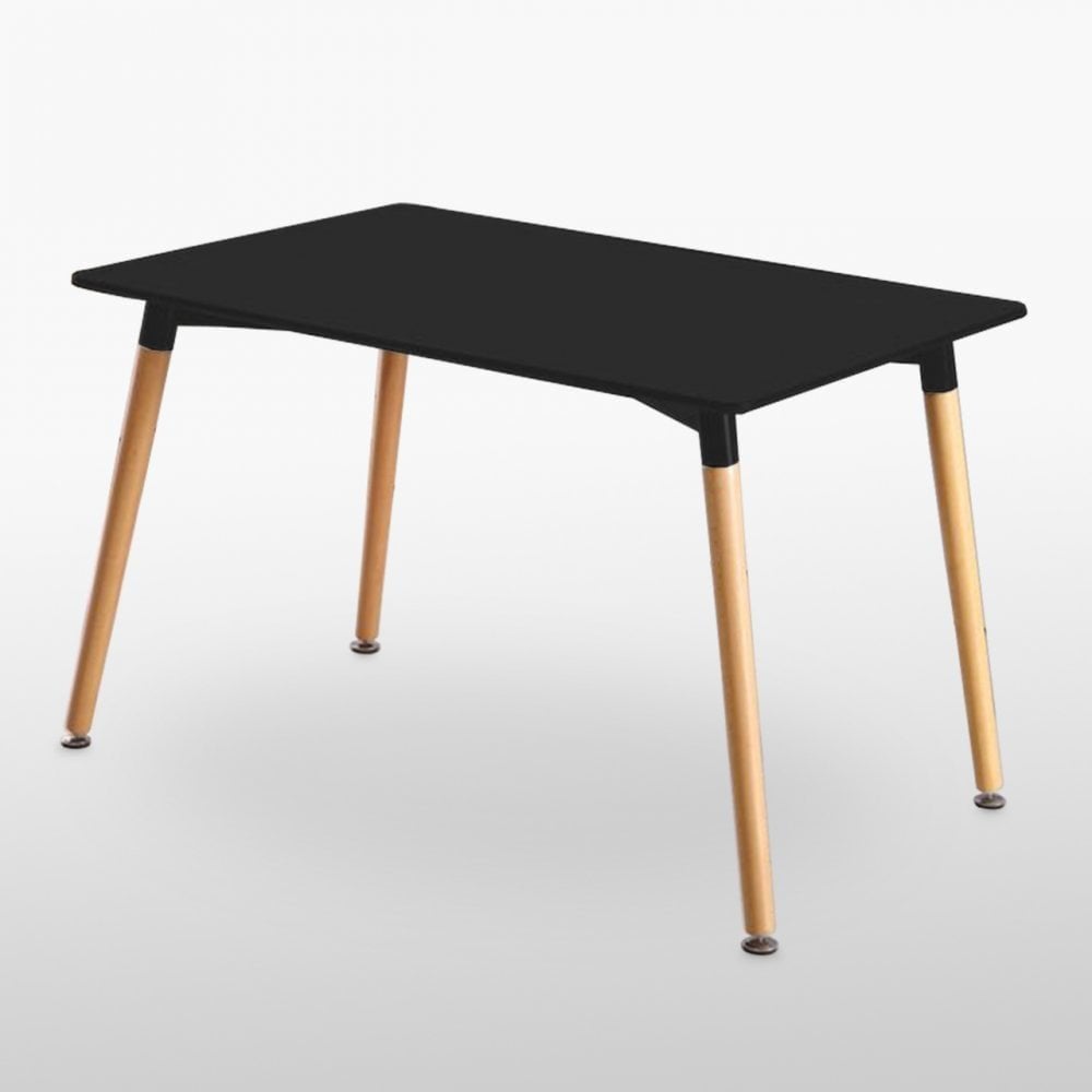 Halo Dining Table and Ghost Chair Set for 4 - Eiffel Plastic Chairs and a Rectangle Dining Table