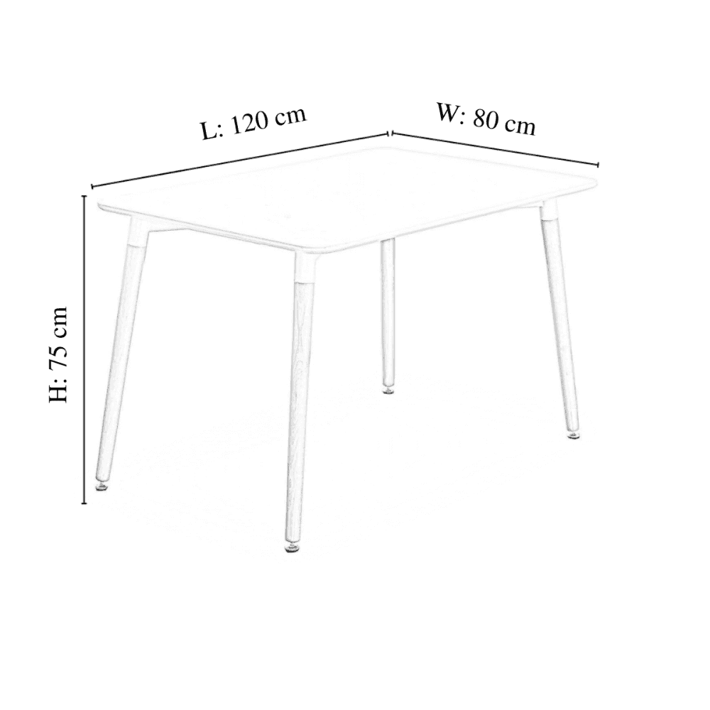 Halo Dining Table and Ghost Chair Set for 4 - Eiffel Plastic Chairs and a Rectangle Dining Table