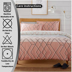 OLIVIA ROCCO Havanna Geo Reversible Luxury Cotton Blend Duvet Cover Set With Pillowcases Pink Teal Single Double King Soft Feel