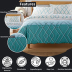 OLIVIA ROCCO Havanna Geo Reversible Luxury Cotton Blend Duvet Cover Set With Pillowcases Pink Teal Single Double King Soft Feel