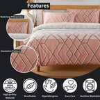 OLIVIA ROCCO Havanna Geo Reversible Luxury Cotton Blend Duvet Cover Set With Pillowcases Pink Teal Single Double King Soft Feel