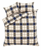 OLIVIA ROCCO Duvet Set Highland Tartan Brushed Cotton Flannel Super Soft OEKO-TEX Certified Quilt Cover For Master Suite Or Guest Room
