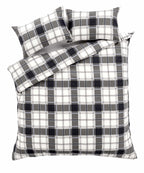 OLIVIA ROCCO Duvet Set Highland Tartan Brushed Cotton Flannel Super Soft OEKO-TEX Certified Quilt Cover For Master Suite Or Guest Room