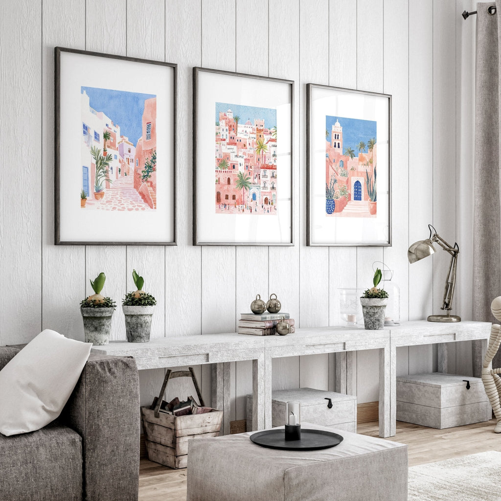 Home Decor Living Room Pictures | Set of 3 Beach Decor Wall art Prints